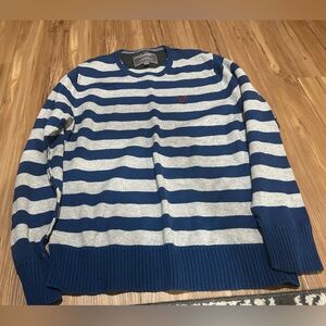 American Eagle Outfitters Blue and Gray Stripped Crewneck Sweater Size XXL
